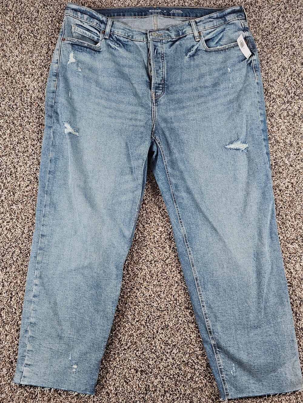 Old Navy Womens Sz 20 Extra High Rise Sky Hi Straight Blue Jeans Light Wash NEW